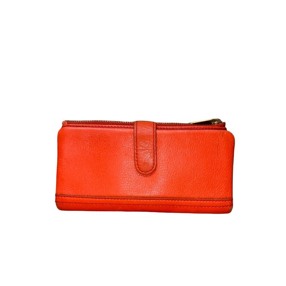 Fossil Orange Leather BiFold Envelope Wallet